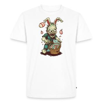 Zombie Easter with Easter Basket - Men's Premium Organic T-Shirt - white - Front - Nico (187cm)
