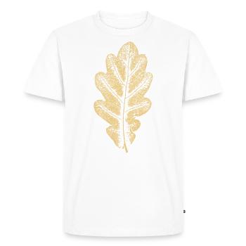 Feuille de chêne - Feuille kaki / Chêne / Arbre - T-shirt Premium bio Homme - blanc - Devant - Nico (187cm)