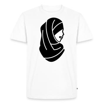 hijab headscarf muslim woman - Men's Premium Organic T-Shirt - white - Front - Nico (187cm)