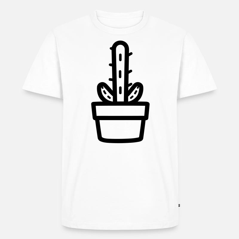 Kaktus - Männer Premium Bio T-Shirt - Weiß