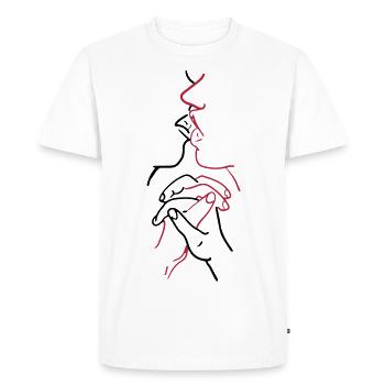 Innige Liebe - Männer Premium Bio T-Shirt - Weiß - Vorne - Nico (187cm)