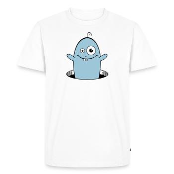 WILLY the friendly worm 1 - Men's Premium Organic T-Shirt - white - Front - Nico (187cm)
