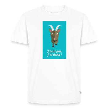 Je peux pas j'ai Dahu ! - T-shirt Premium bio Homme - blanc - Devant - Nico (187cm)