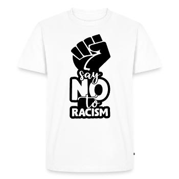 Racisme Anti-Racisme Tolérance Droits de l'Homme - T-shirt Premium bio Homme - blanc - Devant - Nico (187cm)
