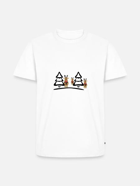 christmas reindeers crew - Men's Premium Organic T-Shirt - white