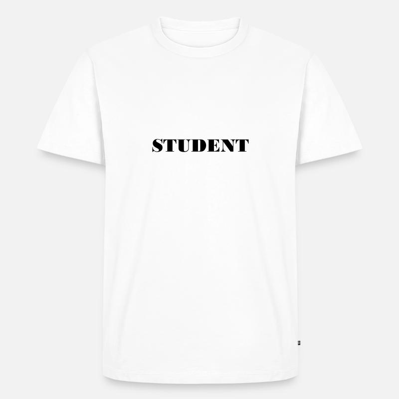 STUDENT Logo - Männer Premium Bio T-Shirt - Weiß