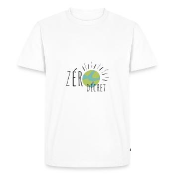 Jour de la terre zéro déchet - T-shirt Premium bio Homme - blanc - Devant - Nico (187cm)