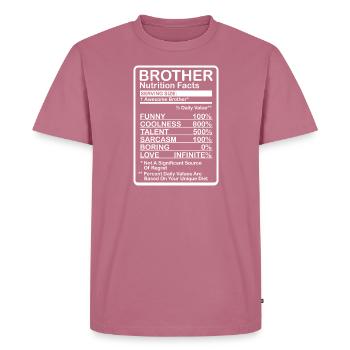 Valeurs nutritionnelles Brother - T-shirt Premium bio Homme - mauve - Devant - Nico (187cm)