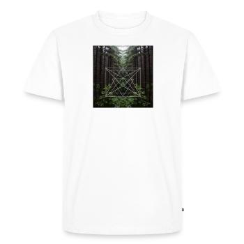 Forêt géométrique - T-shirt Premium bio Homme - blanc - Devant - Nico (187cm)
