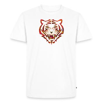 Tigerkopf No. 01 - Design A - Men's Premium Organic T-Shirt - white - Front - Nico (187cm)
