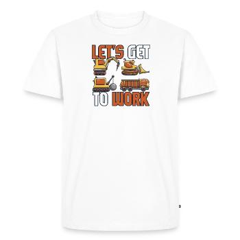 Excavatrice Ouvrier de chantier Fille I Cadeau - T-shirt Premium bio Homme - blanc - Devant - Nico (187cm)