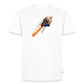 Rocket going into space - Men's Premium Organic T-Shirt - white - Front - Nico (187cm)