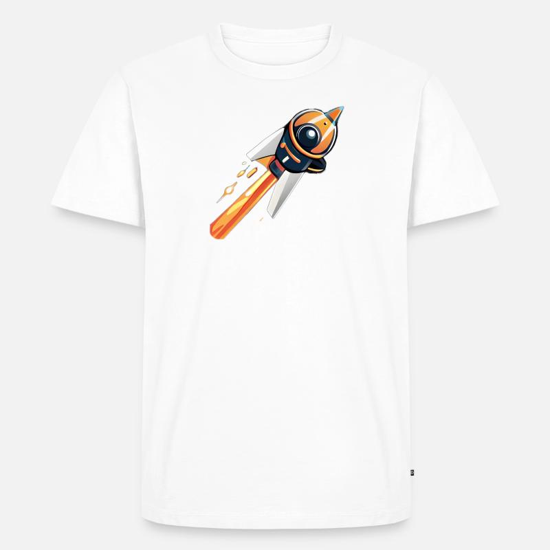 Fusée allant dans l'espace - T-shirt Premium bio Homme - blanc