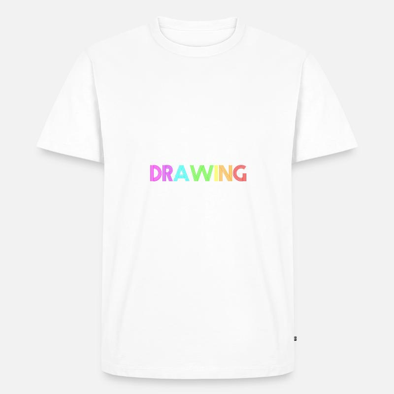 Drawing - Männer Premium Bio T-Shirt - Weiß