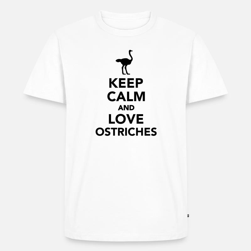 Strauß - Männer Premium Bio T-Shirt - Weiß