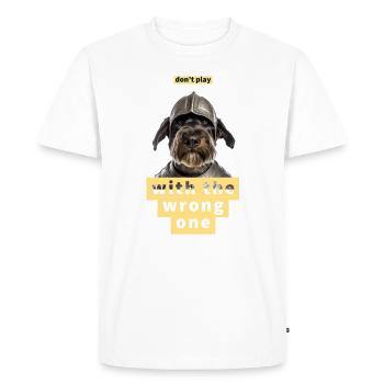 Big Dog, Strong, Funny Dog, Ironic, Cute - Men's Premium Organic T-Shirt - white - Front - Nico (187cm)