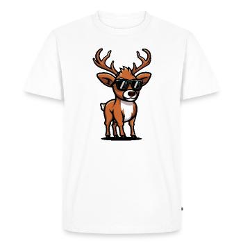 Cerf Cool Bande Dessinée - T-shirt Premium bio Homme - blanc - Devant - Nico (187cm)