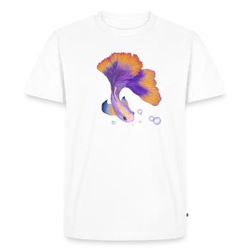 Poisson. Élégant sous l’eau - T-shirt Premium bio Homme - blanc - Devant - Nico (187cm)