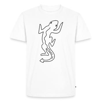 Cute Lizard Silhouette Drawing Reptiles Gecko - Men's Premium Organic T-Shirt - white - Front - Nico (187cm)
