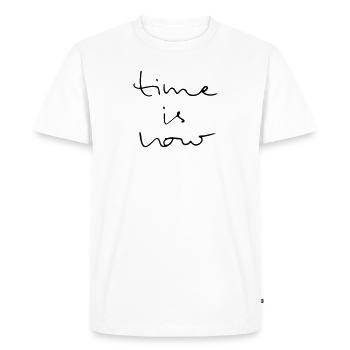 Time Is Now - Men's Premium Organic T-Shirt - white - Front - Nico (187cm)