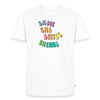 Profiter des petites choses - Idée cadeau - Cadeau - T-shirt Premium bio Homme - blanc - Devant - Nico (187cm)