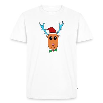 Reindeer celebrates Christmas - Men's Premium Organic T-Shirt - white - Front - Nico (187cm)