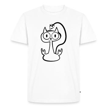 Heay metal cat - Men's Premium Organic T-Shirt - white - Front - Nico (187cm)