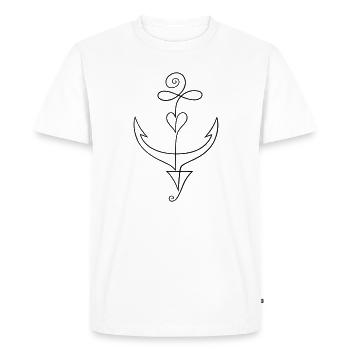 Anker Minimalist Single Line Tattoo - Men's Premium Organic T-Shirt - white - Front - Nico (187cm)