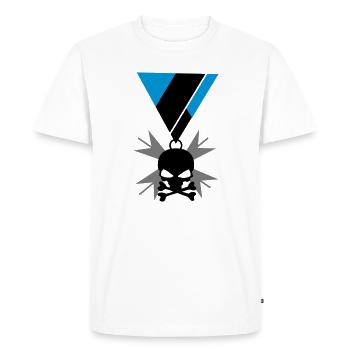 Skull skull and bones medal - Men's Premium Organic T-Shirt - white - Front - Nico (187cm)