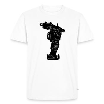 Logo de la pilonneuse vibrante Stratemaker - T-shirt Premium bio Homme - blanc - Devant - Nico (187cm)