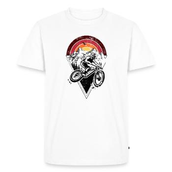 Sunset Ridge Silhouette Arc - Men's Premium Organic T-Shirt - white - Front - Nico (187cm)