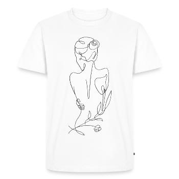 Woman T-shirt motif, print design - Men's Premium Organic T-Shirt - white - Front - Nico (187cm)