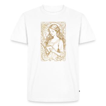 Livre Livres Lecture Mme Art Nouveau Cadeau - T-shirt Premium bio Homme - blanc - Devant - Nico (187cm)