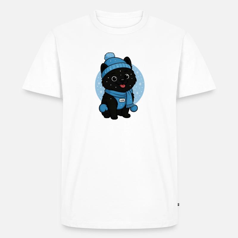 Kuschelhund Winterzauber - Männer Premium Bio T-Shirt - Weiß