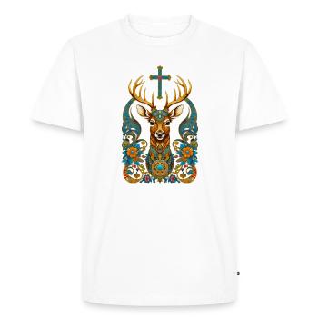 Deer - Men's Premium Organic T-Shirt - white - Front - Nico (187cm)