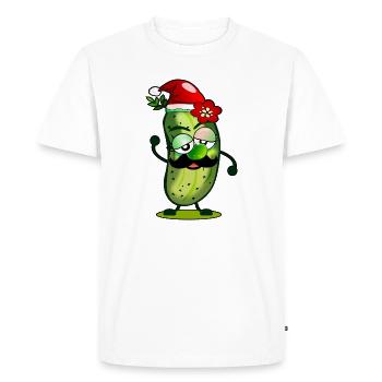 PICKLES CHRISTMAS SANTA - Men's Premium Organic T-Shirt - white - Front - Nico (187cm)