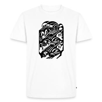 Station de métro Métro souterrain Transport en commun - T-shirt Premium bio Homme - blanc - Devant - Nico (187cm)