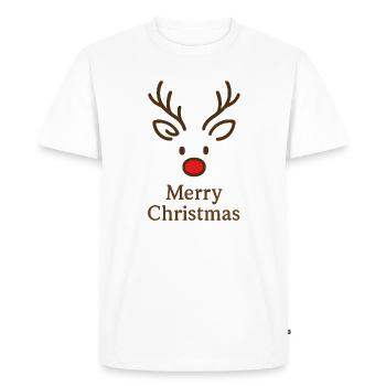 Cerf Rudolph Joyeux Noël doux - T-shirt Premium bio Homme - blanc - Devant - Nico (187cm)