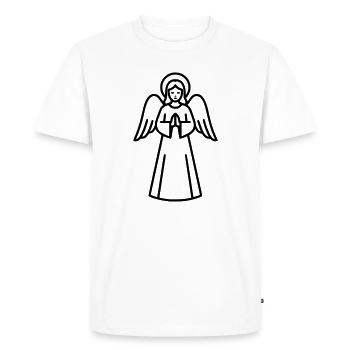 ange-ange-aile-silhouette-simple-4 - T-shirt Premium bio Homme - blanc - Devant - Nico (187cm)