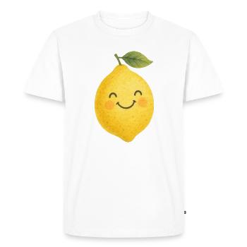Kawaii Lemon Baby Kids Motif Cute Fruit - Men's Premium Organic T-Shirt - white - Front - Nico (187cm)
