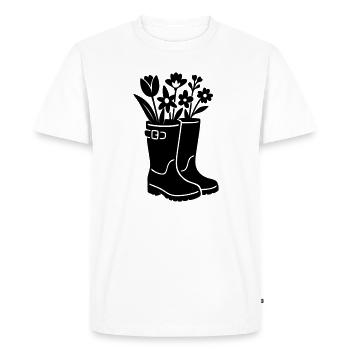 Spring boots with flowers - Men's Premium Organic T-Shirt - white - Front - Nico (187cm)