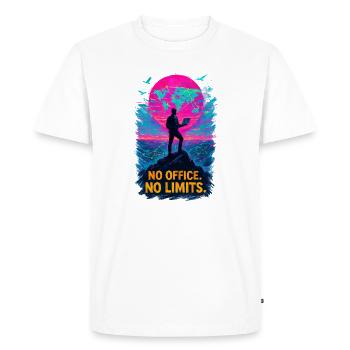 Télétravail Pas de bureau pas de limite - T-shirt Premium bio Homme - blanc - Devant - Nico (187cm)