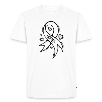 Cœur en boucle cancéreuse Hope - T-shirt Premium bio Homme - blanc - Devant - Nico (187cm)