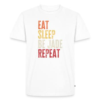 Mange, dors sois jade, répète le nom rétro - T-shirt Premium bio Homme - blanc - Devant - Nico (187cm)