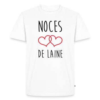 Noces de Laine 7 ans de mariage - T-shirt Premium bio Homme - blanc - Devant - Nico (187cm)