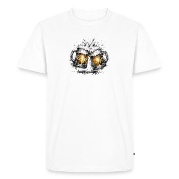 Vintage Beer Mug Design - Cheers International - Men's Premium Organic T-Shirt - white - Front - Nico (187cm)
