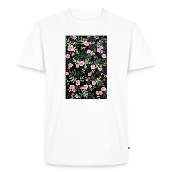 Vintage rose pattern - Men's Premium Organic T-Shirt - white - Front - Nico (187cm)
