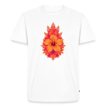 Flames Hibiscus Tropical Bloom - Men's Premium Organic T-Shirt - white - Front - Nico (187cm)