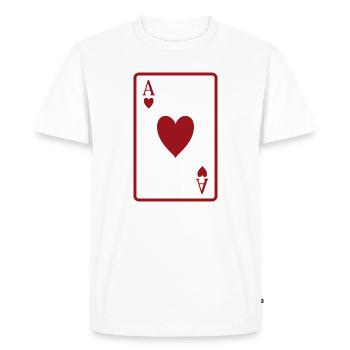 Carte de poker - T-shirt Premium bio Homme - blanc - Devant - Nico (187cm)