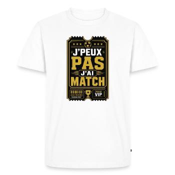 J'Peux Pas J'Ai Match VIP Foot Coupe Du Monde - T-shirt Premium bio Homme - blanc - Devant - Nico (187cm)